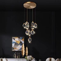 Roman Moderne Doré Luxe Cristal Cage d'escalier Long Pendentif Lumière Duplex Bâtiment Villa Escalier Lustre