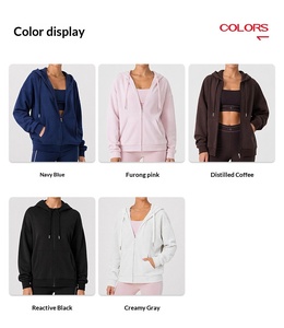 Sudadera con capucha para mujer, forrada <span class=keywords><strong>de</strong></span> vellón, con cremallera, color liso, oversize, informal, holgada, cálida, tipo cárdigan, para invierno - Product Image 4