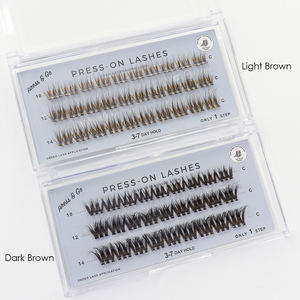 7-15 Tage Langhaltende Braune Faux Mink Wimpernverlängerungen Selbstklebende Press-On Cluster Wimpern Vegan Individuell Ohne Kleber - Product Image 2