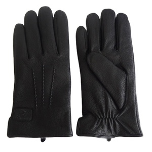 Personnalisé bas quantité minimale de commande classique hommes noir <span class=keywords><strong>hiver</strong></span> chaud imperméable à l'eau mode Iimitatied <span class=keywords><strong>gants</strong></span> en cuir de daim avec doublure en fourrure de lapin - Product Image 1