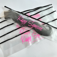 Sacs d'emballage en plastique réutilisables de luxe pour perruque avec logo, sac long givré à fermeture éclair en PVC pour accessoire d'extension de cheveux