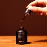 Botol tetes kaca 30ml bahu datar, botol Serum mewah lucu 1oz, botol minyak wajah dasar bulat dengan tetes emas