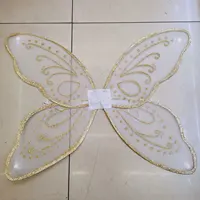 Venta al por mayor lindo dulce múltiples capas de fiesta Niña de oro en polvo de alas de mariposa