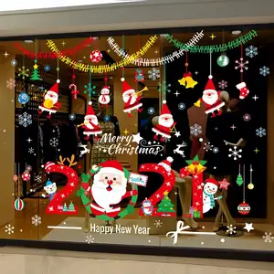Pegatina de ventana de cristal extraíble para puerta de Navidad de alta calidad