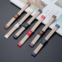 Bracelets de montre en cuir véritable NYY, respirants, de 8 mm à 24 mm, couleurs noir, marron, bleu, rouge, blanc et rose pour montres