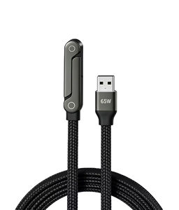 Câble <span class=keywords><strong>de</strong></span> données pliable 2-en-1 avec support pour téléphone et tablette, charge rapide 240/65W, 1,5m, USB-C vers USB-C / USB-A vers Type-C, 5FT - Product Image 2