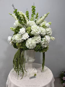 Centro de Mesa con Bola de Flores Artificiales de Rosas Blancas y Orquídeas, Ideal para Decoración de Mesas Altas en Bodas, Venta al Por Mayor - Product Image 3