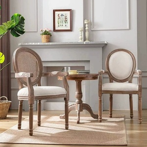 <span class=keywords><strong>Fauteuil</strong></span> en bois vieilli rétro, style américain, moderne, minimaliste, chaise de salle à manger, coiffeuse - Product Image 2