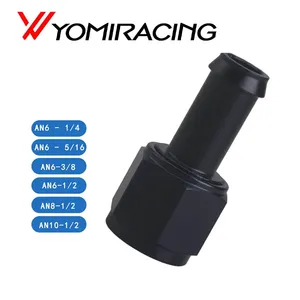 Nieuwe YOMI Barb Swivel Slangadapter Fitting Zwart Aluminium Recht Vrouwelijk AN6 AN8 AN10 tot 3/8 1/2 1/4 - Product Image 2