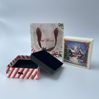 Emballage de bijoux de Noël personnalisé, boîte cadeau festive avec ruban, boîte avec logo personnalisé