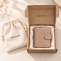 Portefeuille compact pour femme HONGBO avec logo personnalisé, texture lézard, fermeture à pression avant et fermeture à glissière latérale avec quincaillerie dorée