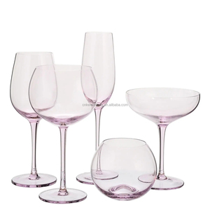 Juegos de Cristalería Elegantes de Primera Calidad, Copas de Vino de Cristal Color <span class=keywords><strong>Rosa</strong></span> para Boda, Copas de Champán para Pareja, Copas de Ginebra - Product Image 5