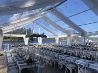 Marquee de luxe transparente de 10 m, 20 m, 30 m, pour 1000 personnes, toit transparent, tente de réception de mariage en plein air