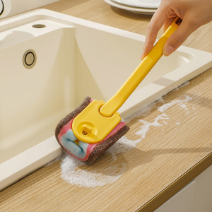 Kitchen Cleaning Brush With Long Handle Durable Sponge Scrubber For Dish Plate Pot Washing - Product Image 2