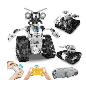 3 in 1 STEMロボットビルディングセットインテリジェントプログラミングリモートコントロールロボット技術ビルディングブロックキット建設レンガおもちゃ
