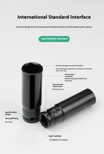 Juego de llaves de impacto eléctricas industriales de 20 piezas con vaso de 1/2 pulgada para reparación de automóviles, llaves de vaso hexagonales personalizables OEM - Product Image 5