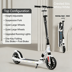 Trottinette pliable pour adolescents et adultes avec <span class=keywords><strong>frein</strong></span> à disque et double suspension, grandes roues de 200 mm, trottinette pour enfants OEM - Product Image 1