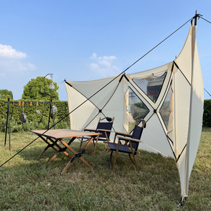 Personalizado plegable al aire libre Camping Wind Breaks parabrisas refugio con postes de fibra de vidrio 150D <span class=keywords><strong>Material</strong></span> Oxford 438x146cm tamaño - Product Image 6