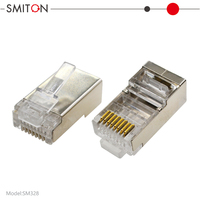 Connecteur blindé RJ45 8P8C pour Cat6 FTP avec contact en cuivre et boîtier en acier métallique