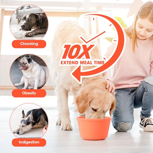 NOUVEAU 2024 Bol d'alimentation lente anti-déversement rond de haute qualité, distributeur d'eau 2-en-1 pour chien avec ventouse - Product Image 4