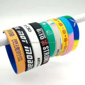 Professional Manufacturer Silicone Bracelet Wristband Printing Custom Rubber Silicone Bracelet