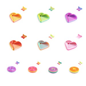 Jouet anti-stress en forme de cœur imprimé en 3D, dégradé de couleurs, en PLA durable, gadget flexible pour soulager l'anxiété, puzzle unique - Product Image 2