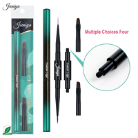 Lot de 24 pinceaux détachables pour nail art, manche métallique, couleur dégradée, double embout, qualité professionnelle