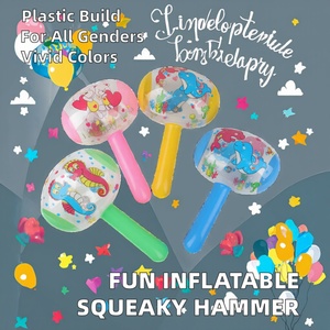 Most Popular PVC Material Blow-Up Hammer <b>Small</b> Squeaky <b>Bell</b> Hand Clapper for Kids and Adults Fun Party Game for All Ages - Product Image 2