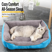 Coussin pour animaux de compagnie pour chats et chiens, lit pour chien rectangulaire en peluche, base antidérapante, lavable en machine, 6 tailles, 6 couleurs, OEM ODM personnalisé