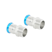 Raccord de pression pour tuyau d'eau en acier inoxydable à paroi mince Xinhaitai 304 316, filetage externe direct, filetage externe droit