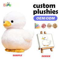 Jouets en peluche de canard mignons personnalisés en gros, animaux en peluche en coton PP, jouets doux et moelleux pour enfants et bébés, fabricant OEM de jouets en peluche