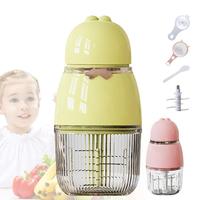 Mini Picadora de Cocina Rosa OEM de 200W, Cuchilla de 8 Aspas SUS420, Tazón de Vidrio de Borosilicato, Procesador de Alimentos para Bebés, Modelo A13, Enchufe Europeo