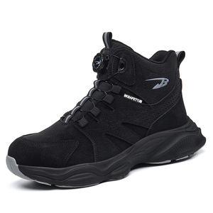 Bottes de travail montantes pour hommes en cuir ultra-fibre, anti-choc et anti-perforation, confortables, résistantes à l'usure, avec embout en acier, chaussures de sécurité - Product Image 5