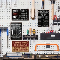 Vintage Tool Rules Metal Tin Sign Retro Funny Mechanic Uurtarief Wanddecoratie voor Man Cave Garage Workshop Home Decoration
