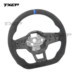 พวงมาลัยหนังแท้สำหรับ Volkswagen POLO GTI 7 <span class=keywords><strong>Jetta</strong></span> Passat GTS GTE GLI <span class=keywords><strong>R</strong></span>-<span class=keywords><strong>Line</strong></span> Golf 6 Mk4 <span class=keywords><strong>Mk5</strong></span> Mk7 GTD CC POLO Golf 7 - Product Image 5