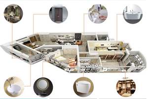 Armoire de cuisine de style moderne CBMmart, îlot central, armoires de base en laque acrylique, contreplaqué, avec glissière de tiroir, panier, dosseret - Product Image 3