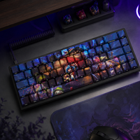 Lot de 68 touches PBT personnalisées imprimées latéralement par sublimation, profil Cherry, pour clavier de jeu mécanique - Vente en gros
