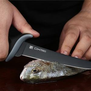 Cuchillo de Pesca Recto con Punta Caída, Cuchillo Bowie para Acampada al Aire Libre, Acero Inoxidable, Mango de Goma, 3mm de Grosor, 20cm, Multiusos, Bricolaje - Product Image 4