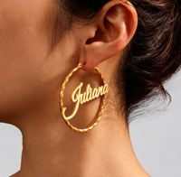 Collar con Nombre Personalizado en 3D, Chapado en Oro de 18K y Plata, Dos Tonos Metálicos, Más Vendido, Pulsera y Pendientes con Iniciales