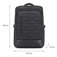 Sac à dos pour ordinateur portable matelassé, résistant à l'eau, rembourré, unisexe, pour les voyages d'affaires, le bureau