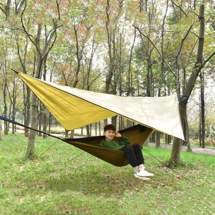 Hamaca antimosquitos para acampar al aire libre, conjunto de tela de paracaídas, hilo de red, hamaca antimosquitos, venta al por mayor
