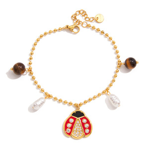 Ladybug Stainless Steel Necklace <b>Bracelet</b> <b>Set</b> For Women Gift Jewelry Insect Design Bezel Setting Fashion Accessory - Product Image 5