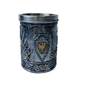 แก้วเบียร์ทำจากเรซินแก้วกาแฟสแตนเลสลายดาบอัศวินสำหรับเทศกาลคริสต์มาสความจุสูง - Product Image 2