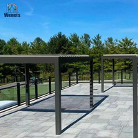 Pergola bioclimatique en aluminium à prix d'usine, toit à lames orientables, revêtement poudré, motorisée, télécommande, écologique