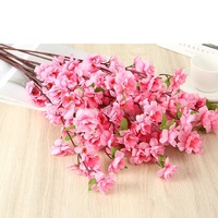 Branches de fleurs de cerisier artificielles roses 63 cm, tiges de fleurs de pêcher en soie, décoration pour arche de mariage, table et centre de table pour la maison
