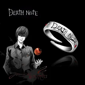 Anillos ajustables de Anime Death Note para hombres y mujeres Yagami Light Cosplay anillo de Metal regalo de joyería de fiesta - Product Image 2