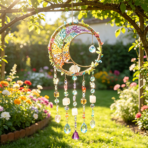 Attrape-soleil simple et coloré en <span class=keywords><strong>pierre</strong></span>, Arbre <span class=keywords><strong>de</strong></span> Vie, Décoration <span class=keywords><strong>de</strong></span> rebord <span class=keywords><strong>de</strong></span> <span class=keywords><strong>fenêtre</strong></span>, Carillon éolien, Artisanat, Pendentif lune, Pendentif en cristal - Product Image 4