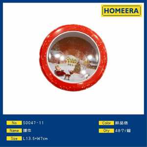 Homeera Decorative Ornament 13.5x7cm Round Iron Christmas Ball Festival Tree Decoration - Product Image 1