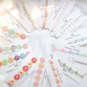 Collar <span class=keywords><strong>de</strong></span> Gargantilla MoyaMiya con Flores Coloridas Tejidas con Cordón <span class=keywords><strong>de</strong></span> Tela, Estilo Coreano, para Mujeres y Niñas, Joyería Popular <span class=keywords><strong>de</strong></span> Primavera y Verano - Product Image 4
