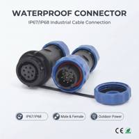 Conector Circular Impermeable IP68 SD16 de 2, 3, 4, 5, 6, 7, 8 y 9 Pines para Alimentación y Señal